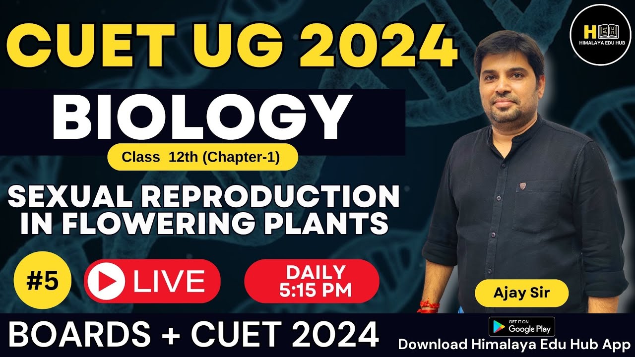 CUET UG 2024 | Class 12 Biology Chapter 1 #5 | SEXUAL REPRODUCTION IN ...