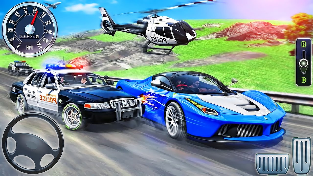 Offroad Police Car Driver Simulator 2023 - 4x4 Cop Jeep Chase Crime Driving - Android GamePlay