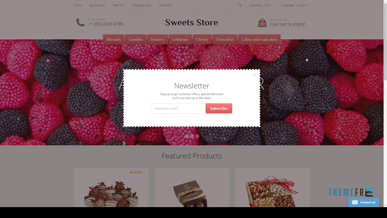Sweets Store - Responsive OpenCart Theme        Alva Brody
