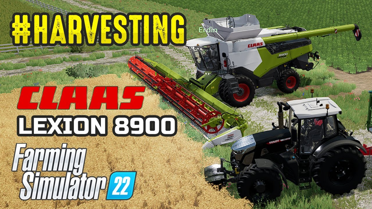 FS22 Barley Harvest & Bale Making Claas Lexion 8900 Harvester