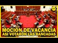 MOCIÓN DE VACANCIA : así votaron las bancadas del Congreso pedido de destitución de Pedro Castillo