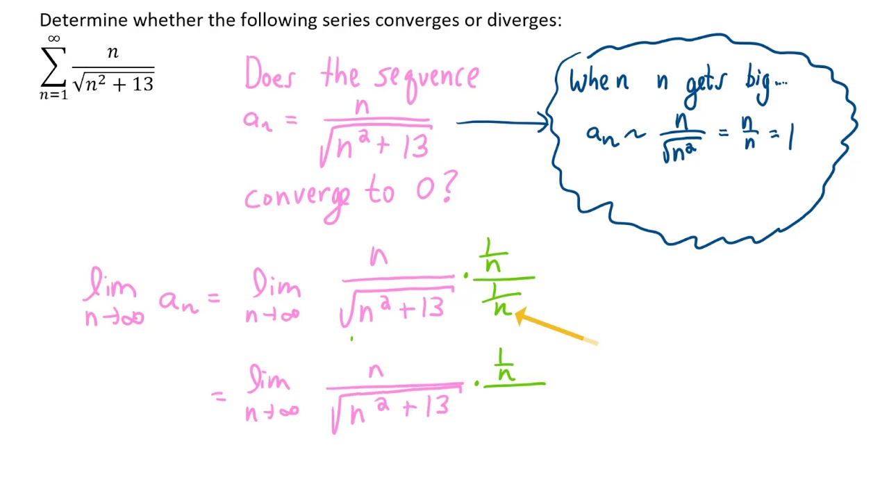 Determine Whether The Following Series Converges Or Diverges Sum N Sqrt N 2 13 Series 1 Youtube