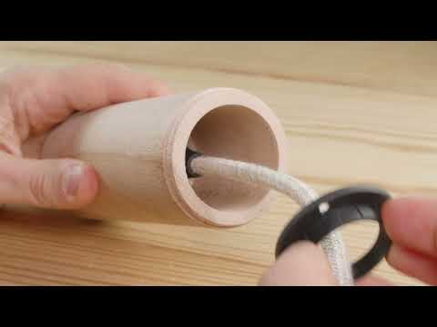 Tutorial: how to assemble Tub-E14 wooden tube for spotlight with E14 double ring lamp holder