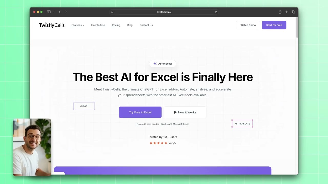 ChatGPT для Excel: TwistlyCells — использование ИИ в Excel