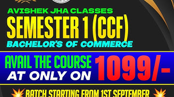 Sem-1 CCF New Batch 2025 | BCOM Sem-1 | Calcutta University 