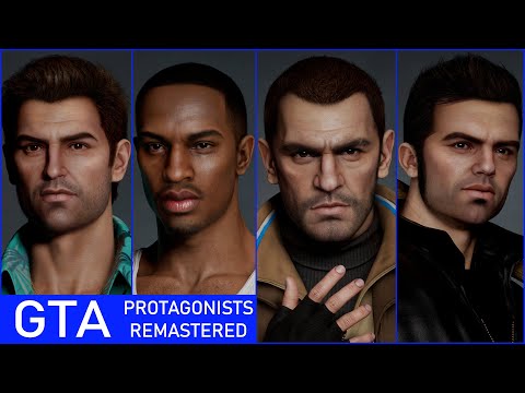 GTA Claude, Tommy Vercetti, Carl Johnson and Niko Bellic Remastered (Real Time) - Next Gen Graphics