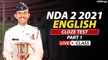 NDA 2 2021 | 500 Most Expected Questions in English | Cloze Test Live Class | Part 1