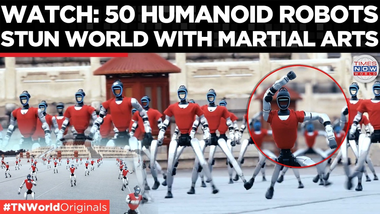 ROBO-KUNG FU: 50 Humanoid Robots Perform High-Speed Martial Arts at Temple of Heaven | World News