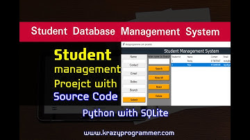 Student management system Project in Python with SQLite Database | Complete source code | SQLite3