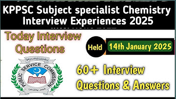 Today KPPSC SS Chemistry Interview questions and answers|14th January SS Chemistry Interviews|MJS
