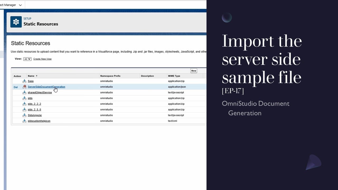 Import the server side OmniStudio Document Generation sample file [EP ...