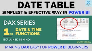 DAX SERIES Part2 | How to Create DATE TABLE in Microsoft POWER BI | DATEDIFF Practical Examples