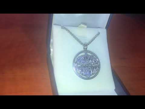 SA1074 Aharoni beautiful S.Steel Jerusalem pendant closeup
