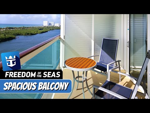 Freedom of the Seas Spacious Ocean View Balcony walkthrough tour