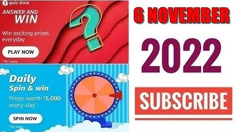 Amazon Quiz Answers Today | Amazon Quiz Today | 6 November 2022