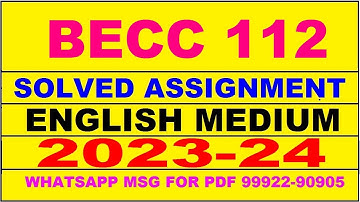 becc 112 solved assignment 2023-24 | becc 112 solved assignment in english 2024 | becc 112 2024
