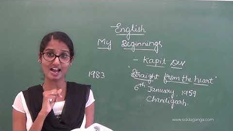 STATE 9TH - ENGLISH - MY BEGINNINGS - PART 1