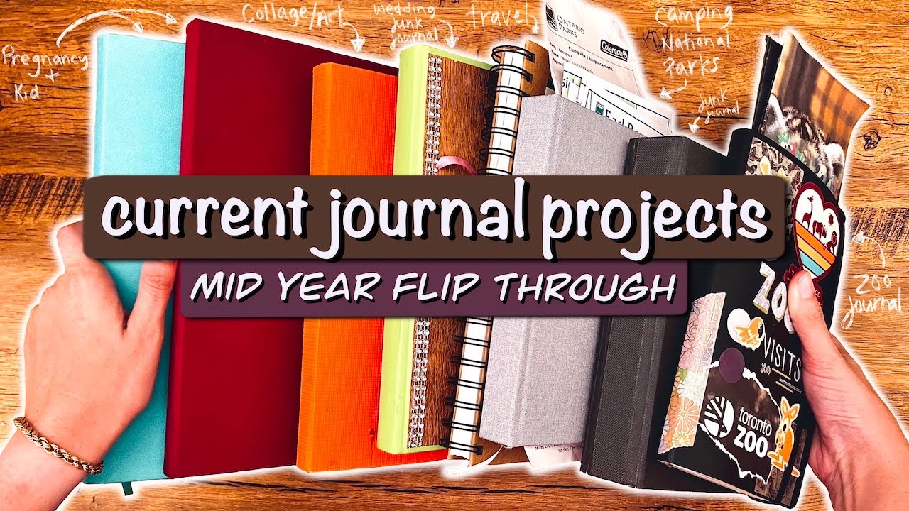 current journals 📓  part 2 | mid year flip through | junk journal, collage journal, memory keeping