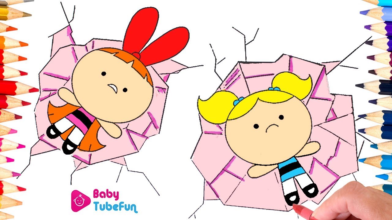 Powerpuff Girls Colouring Book Pages Rowdyruff Boys Brick Boomer Butch Blossom Bubbles Surprise Eggs