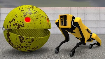 Robot Pacman and Robot Dog vs Robot Ghosts