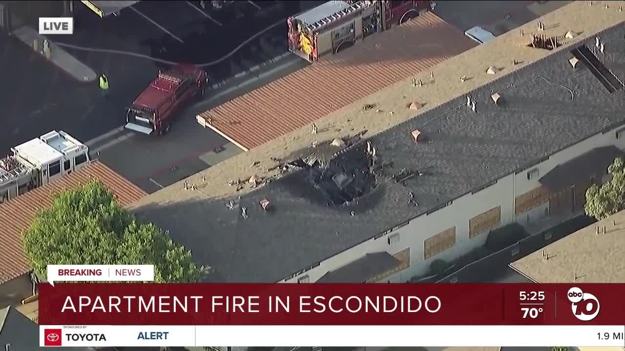 Crews responding to fire in Escondido apartment