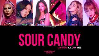 LADY GAGA & BLACKPINK (블랙핑크) - Sour Candy (6 Member Ver.) [Colour Coded Lyrics Han/Rom/Eng]