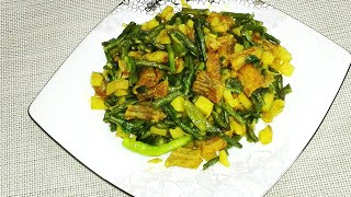 #Bangla #Recipe. #বাংলারান্না। লইট্রা শুঁটকি দিয়ে বরবটি আলু ভাজা।Bangladeshi Dry Fish Recipe.