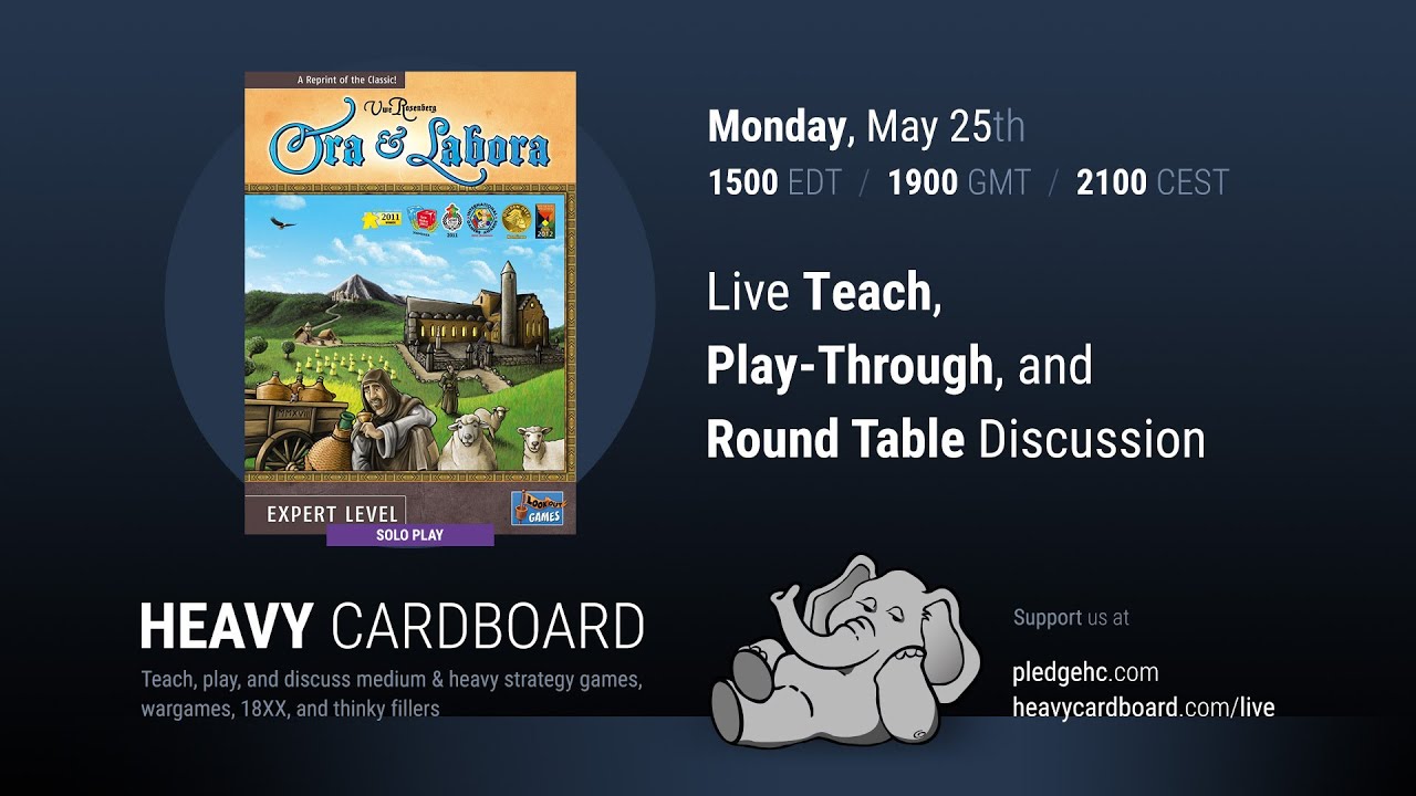 Ora et Labora Solo Teaching, Play-through, & Round table by Heavy Cardboard