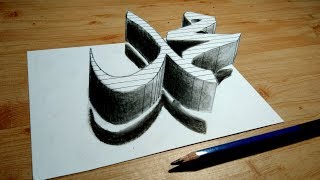 How to draw 3d with pensil - arabic calligraphy Muhammad