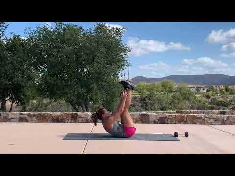 Dumbbell Pullover + Toe Reach