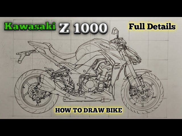 Kawasaki Z800  Motorcycle drawing, Bike drawing, Bike art