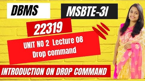 DMS-DROP Command introduction| Unit No -2 | Lecture No:08| SQL DDL Command| DDL| Hindi#shorts