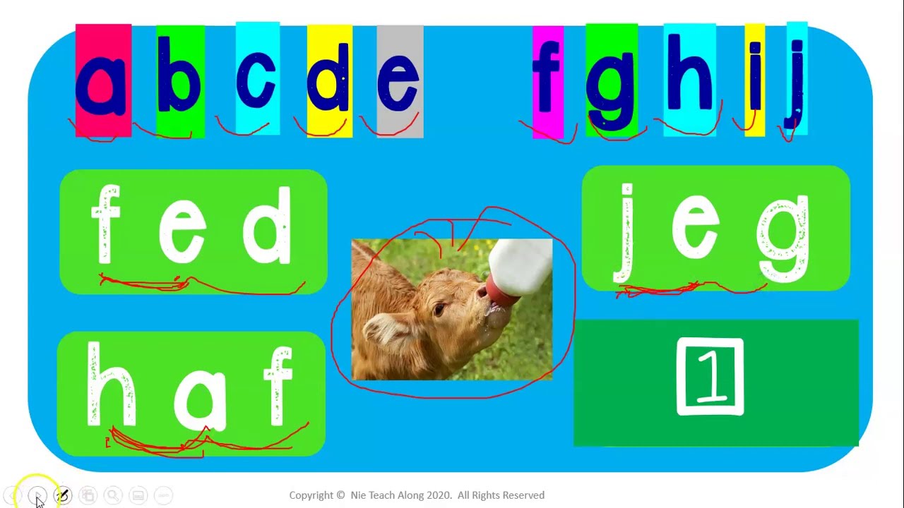 Phonics || Blending Letter Sounds to Call Words ||  Alphabet Order -Sounds + Words A to J