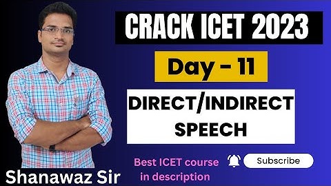 Day - 11 | Direct - Indirect Speech | Communication Ability | Crack ICET 2023