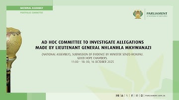 Ad Hoc Committee to Investigate Allegations made by Lt General Mkhwanazi, 16 October 2025