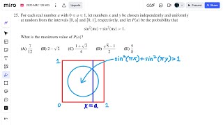 2020 AMC 12B Problem 25 (Geoprobability)