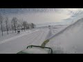 JOHN DEERE 1025R SNOW BLOWING, GETTING STUCK