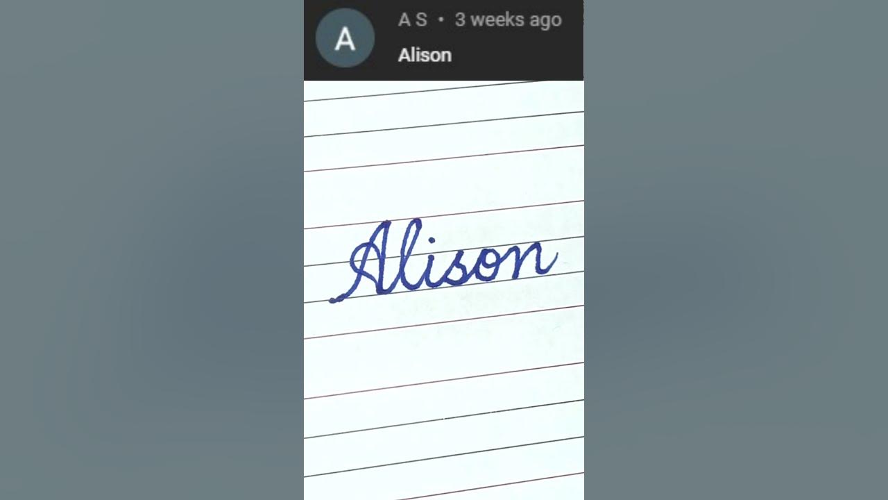 Alison beautiful name in cursive writing cursive writing for