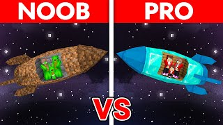 Mikey vs JJ Family: NOOB vs PRO: ROCKET HOUSE Build Challenge in Minecraft screenshot 4