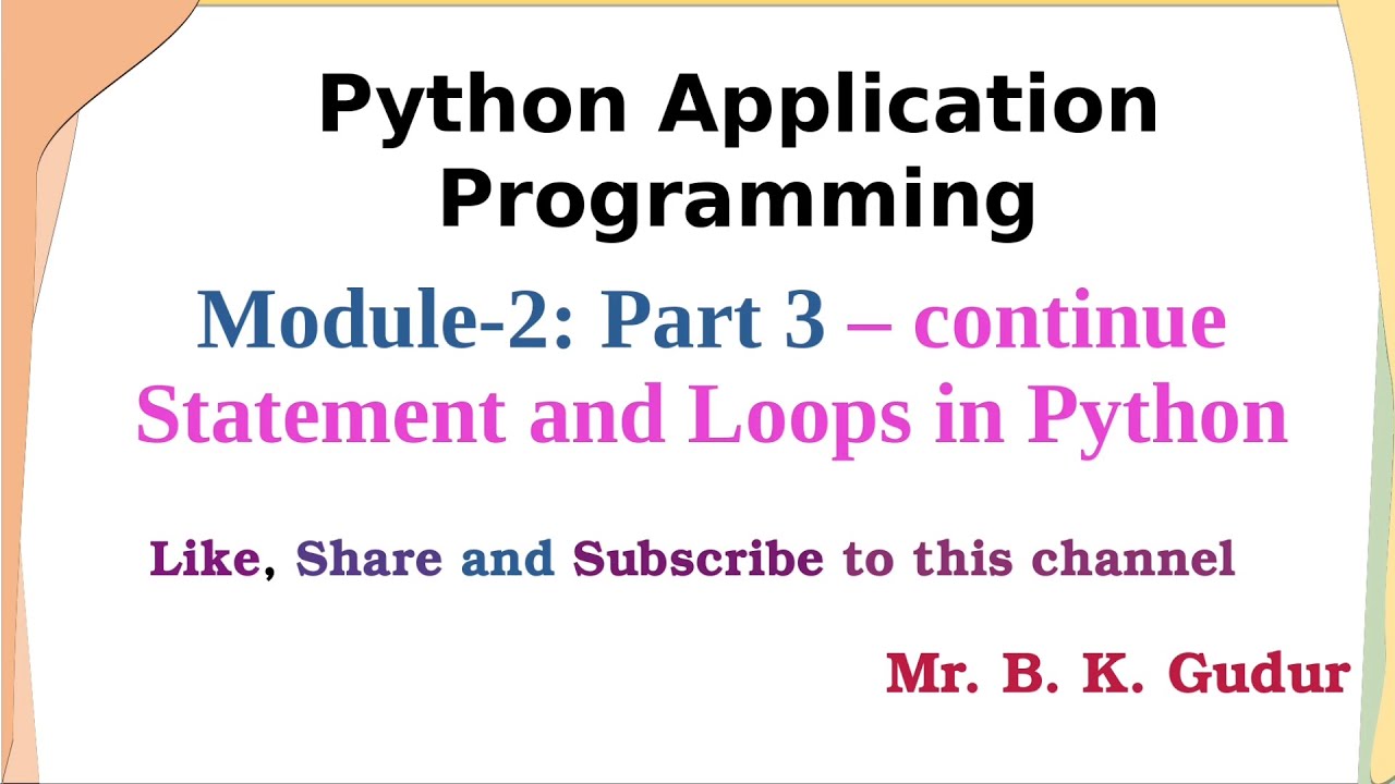 Continue Statement and Loops in Python - YouTube