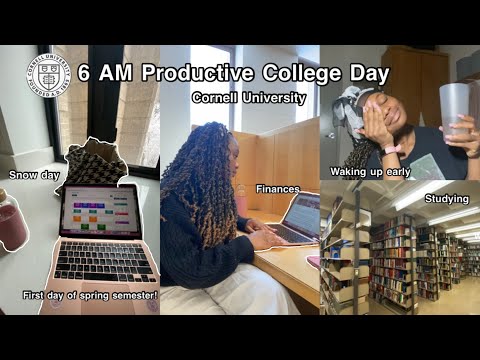6 AM *PRODUCTIVE * College Day In The Life | first day, lots of snow, finances) Cornell University