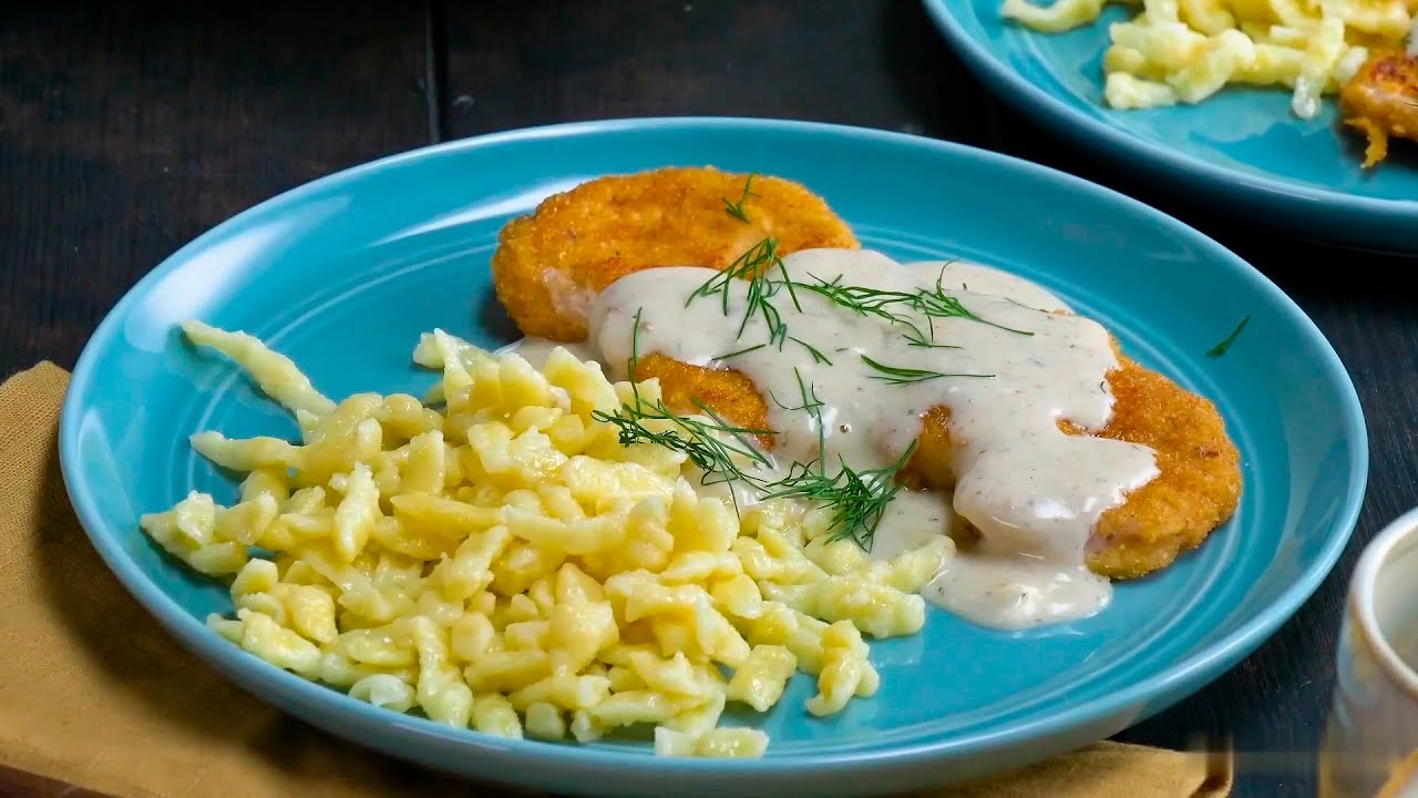 Schnitzel vom Schwein mit Sauce Rezept 😍 Pork Schnitzel YouTube