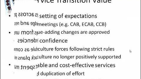 011 CSU ITIL v3 Service Transition Value