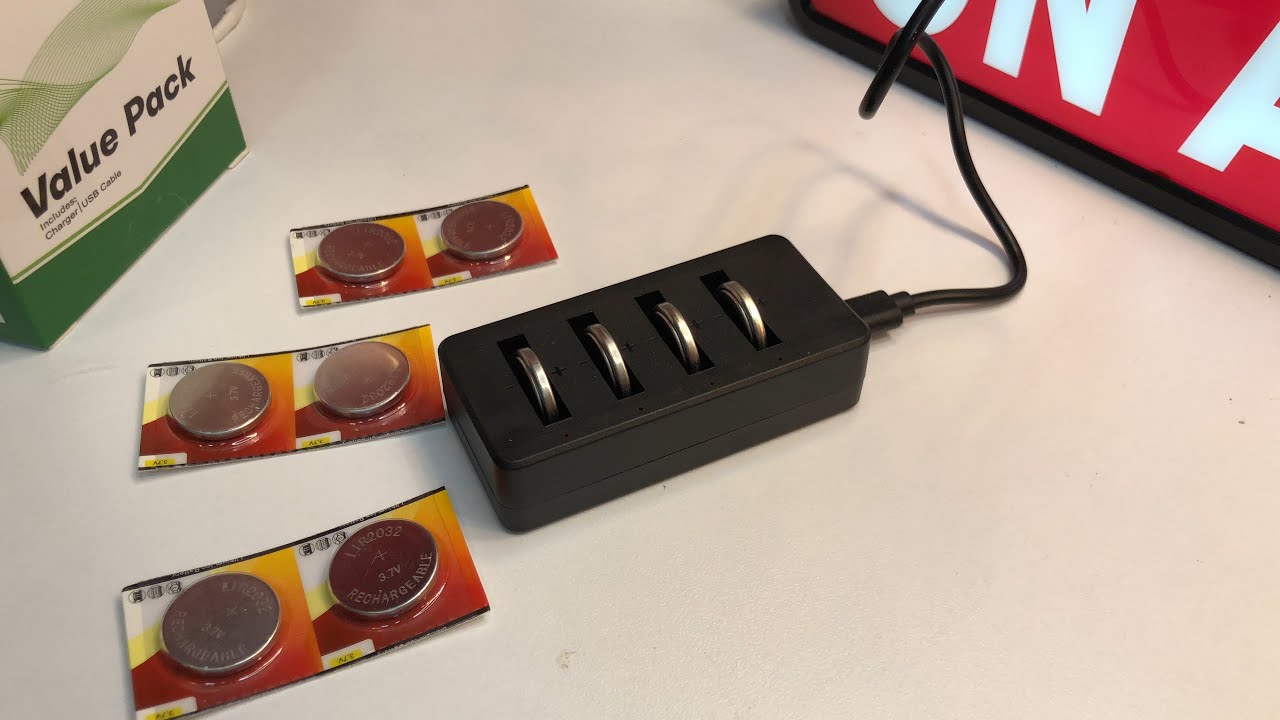 Lithium CR2032 Batteries 45mAh Charger Rechargeable Button Lir2032 Battery 2032 Apple AirTag Watches