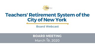 March 19, 2020 Board Meeting