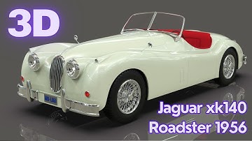 🚗 Jaguar XK140 3D Model | Game Ready & Low Poly | BLENDER