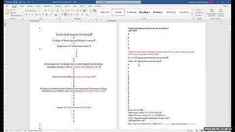 Workshop on how to format Thesis/ Dissertation Template 2022