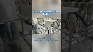 Linear 4-Head Cup Filling and Sealing Machine with Lid Applicator for Plastic/Paper Cup Beverage