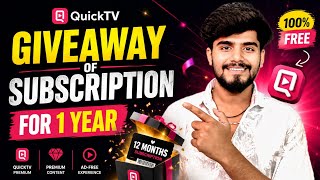 Giveaway Of Quick TV Subscription Free For 1 year | Quick TV Giveaway