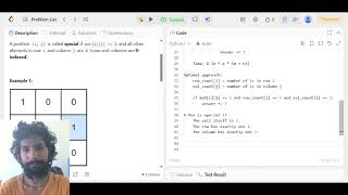 LeetCode 1582 Special Positions in a Binary Matrix | Matrix Traversal + Row Column Count
